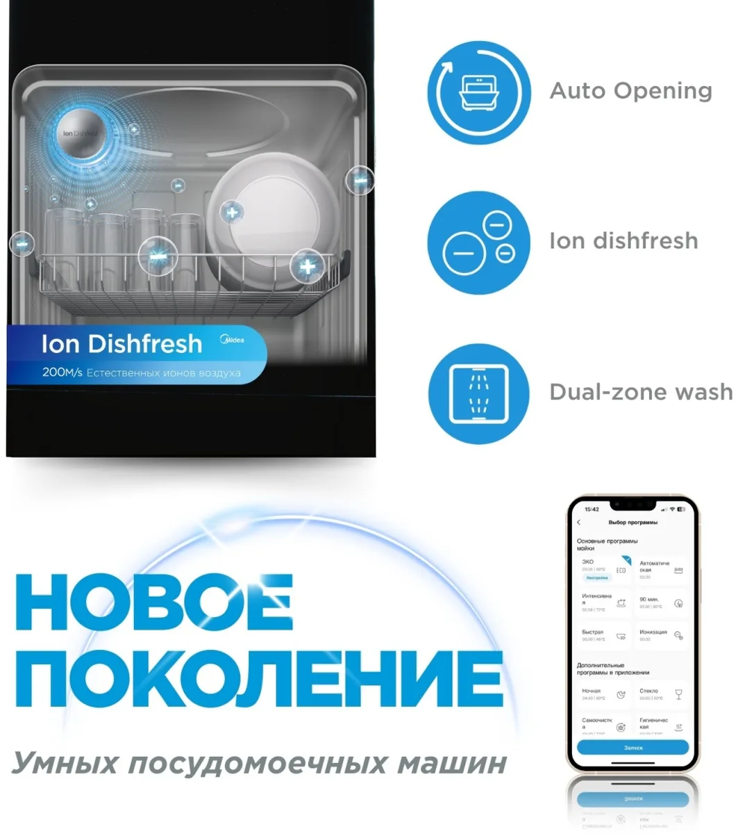Посудомоечная машина Midea MDWF-4529TQB черный