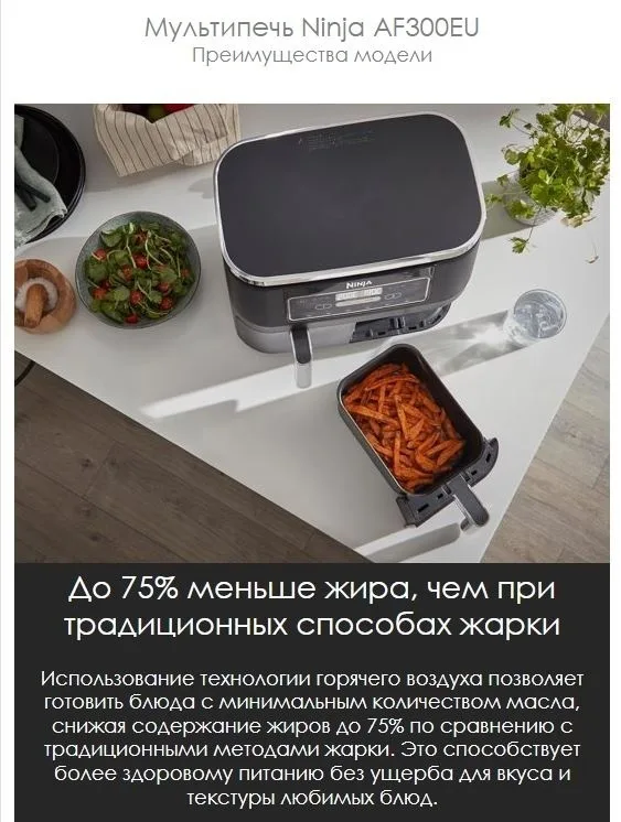 Аэрофритюрница Ninja AF300EU черный