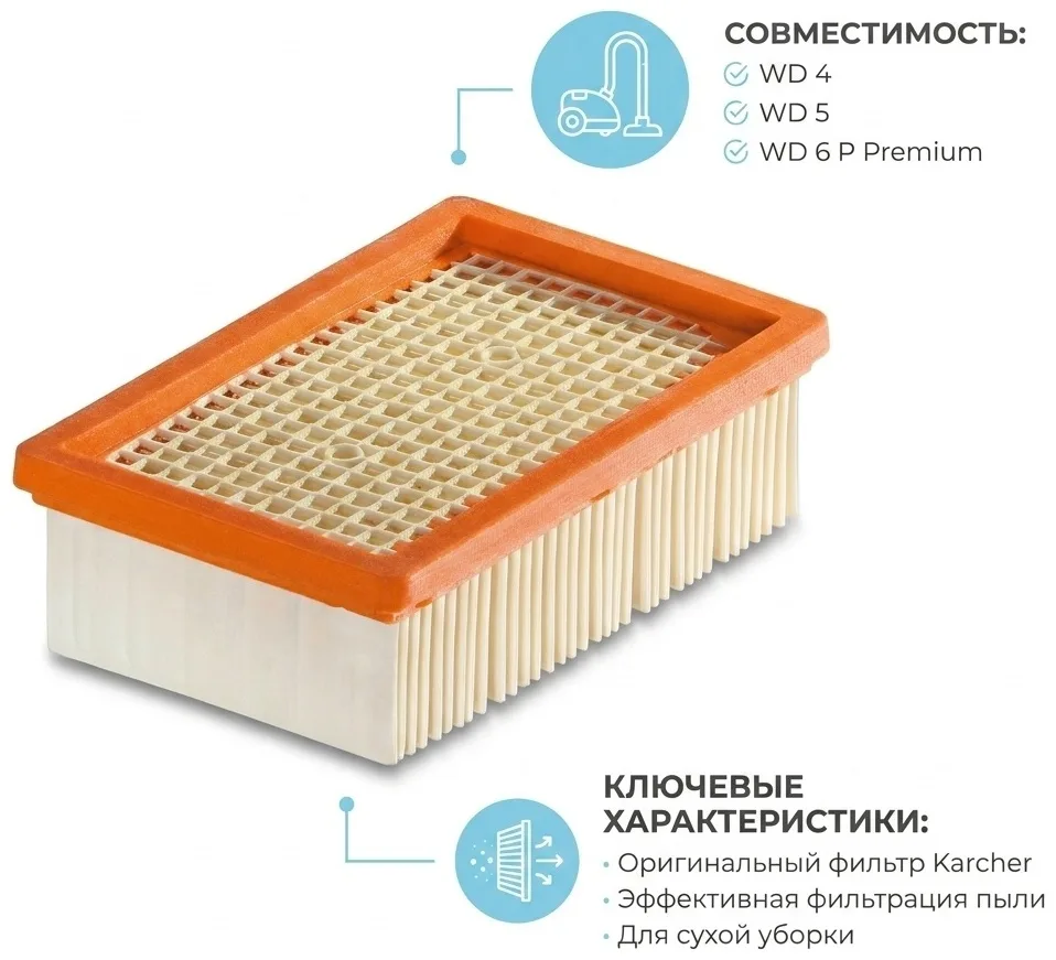 Фильтр плоский Karcher WD 4,5,6