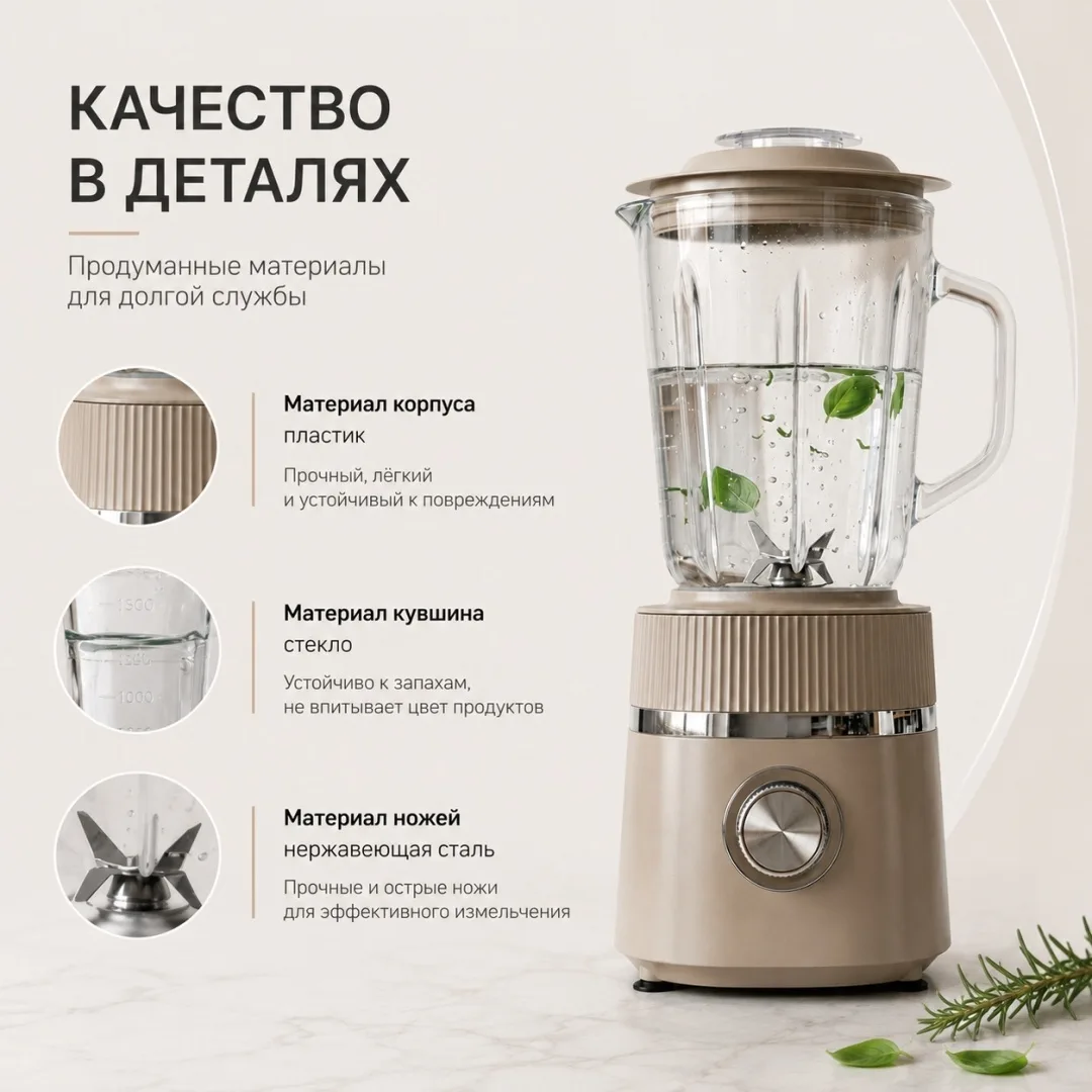 Блендер NEXME SB-77 бежевый