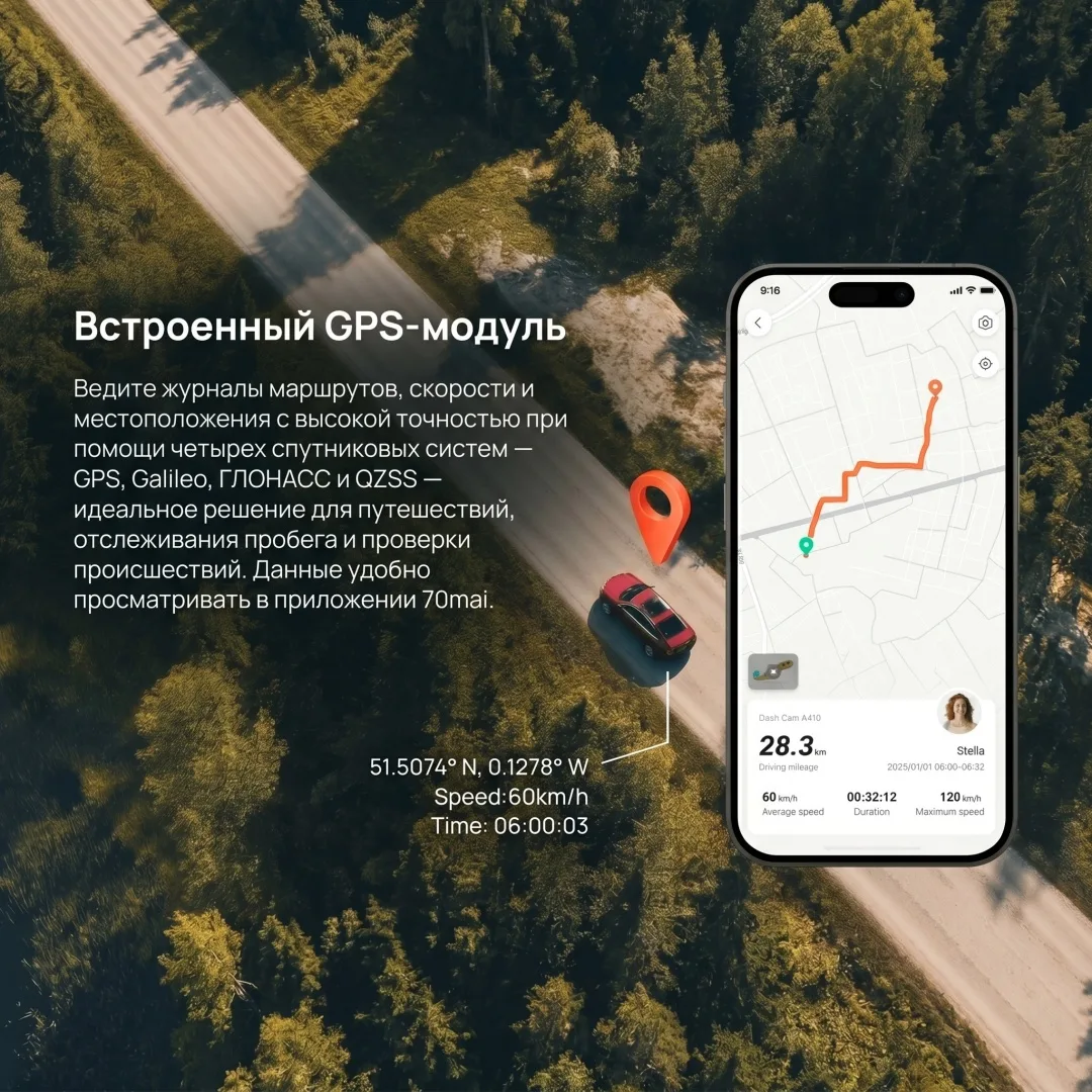 Видеорегистратор 70mai Dash Cam A410 Черный