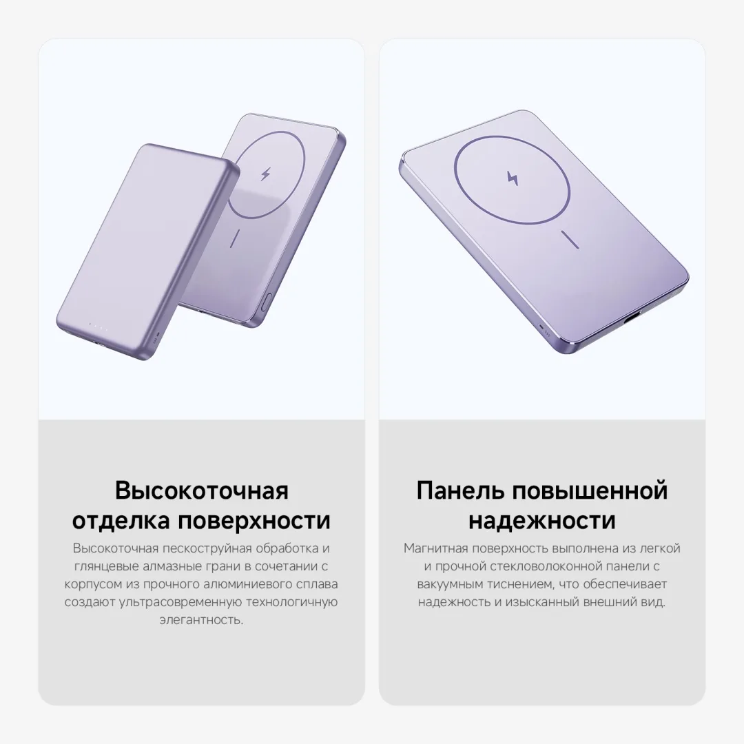 Аккумулятор Xiaomi Super Slim Magnetic Power Bank 5000 Purple
