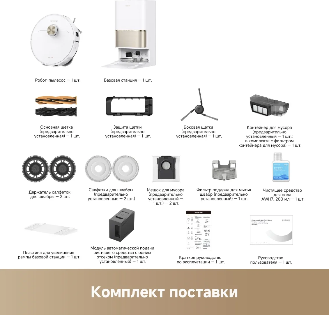 Робот-пылесос Dreame L50s Pro Ultra Белый