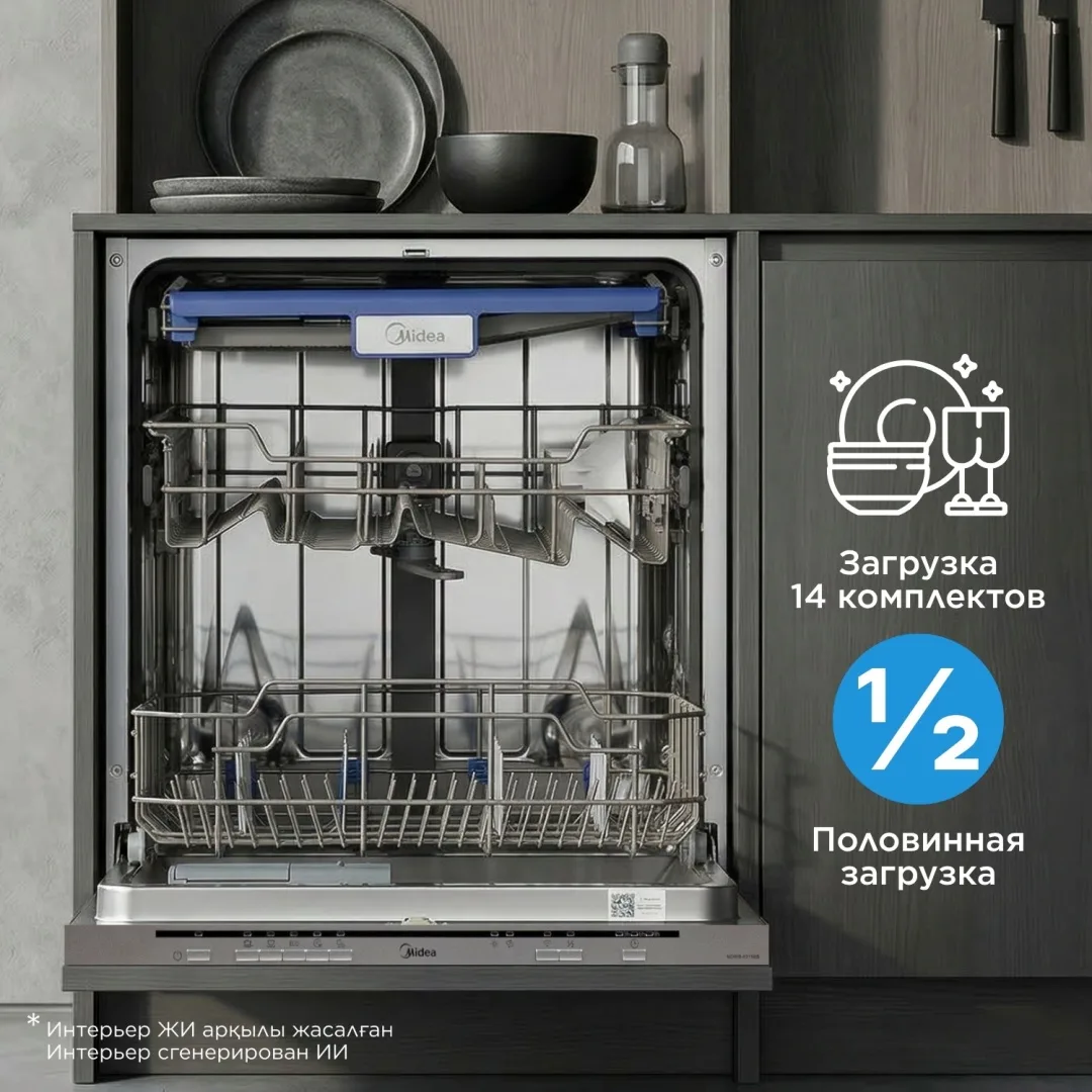 Посудомоечная машина Midea MDWB-6015BB серебристый