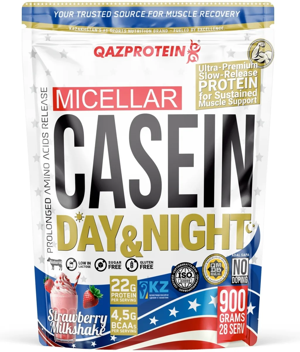 Протеин Qazprotein Micellar Casein 900г Клубника (5030/5038)