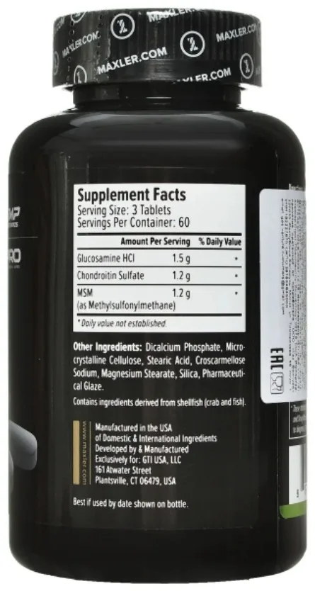Препарат для укрепления связок Maxler Glucosamine Chondroitin MSM 180 таб (0197)