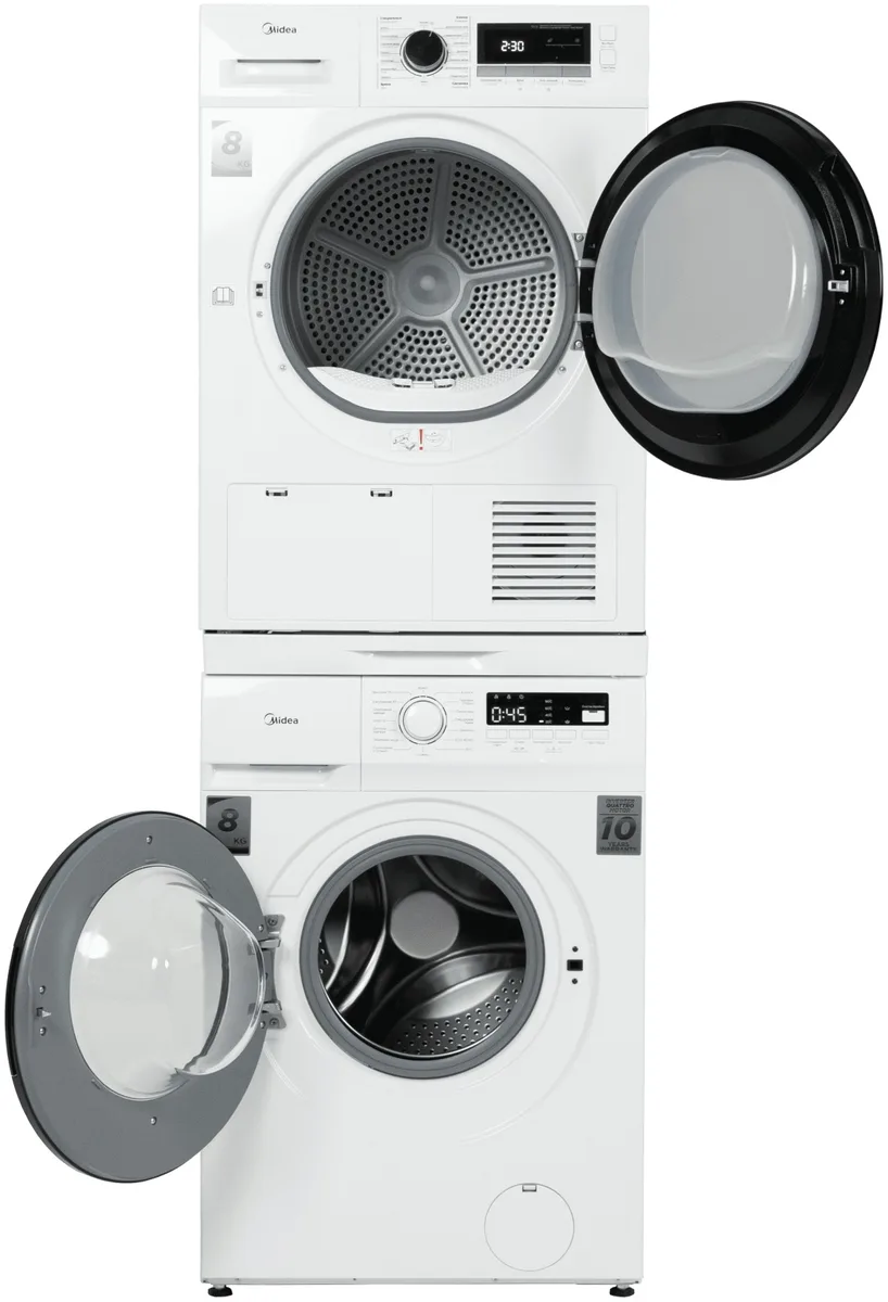 Стиральная машина Midea MFN03W80B/W-KZ белый + подарок (УТ-00009024,УТ-00011066)