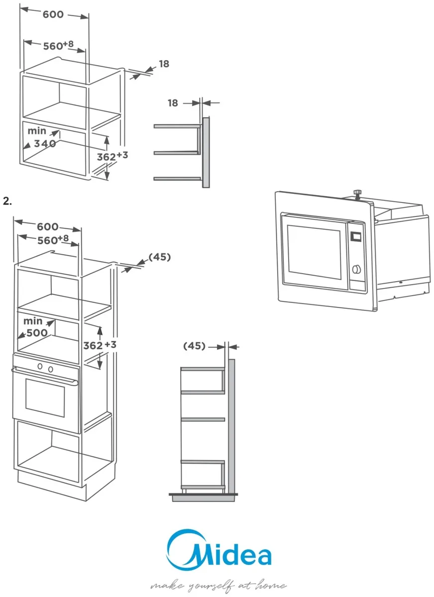 Микроволновая печь Midea MMWB204BB-GW белый
