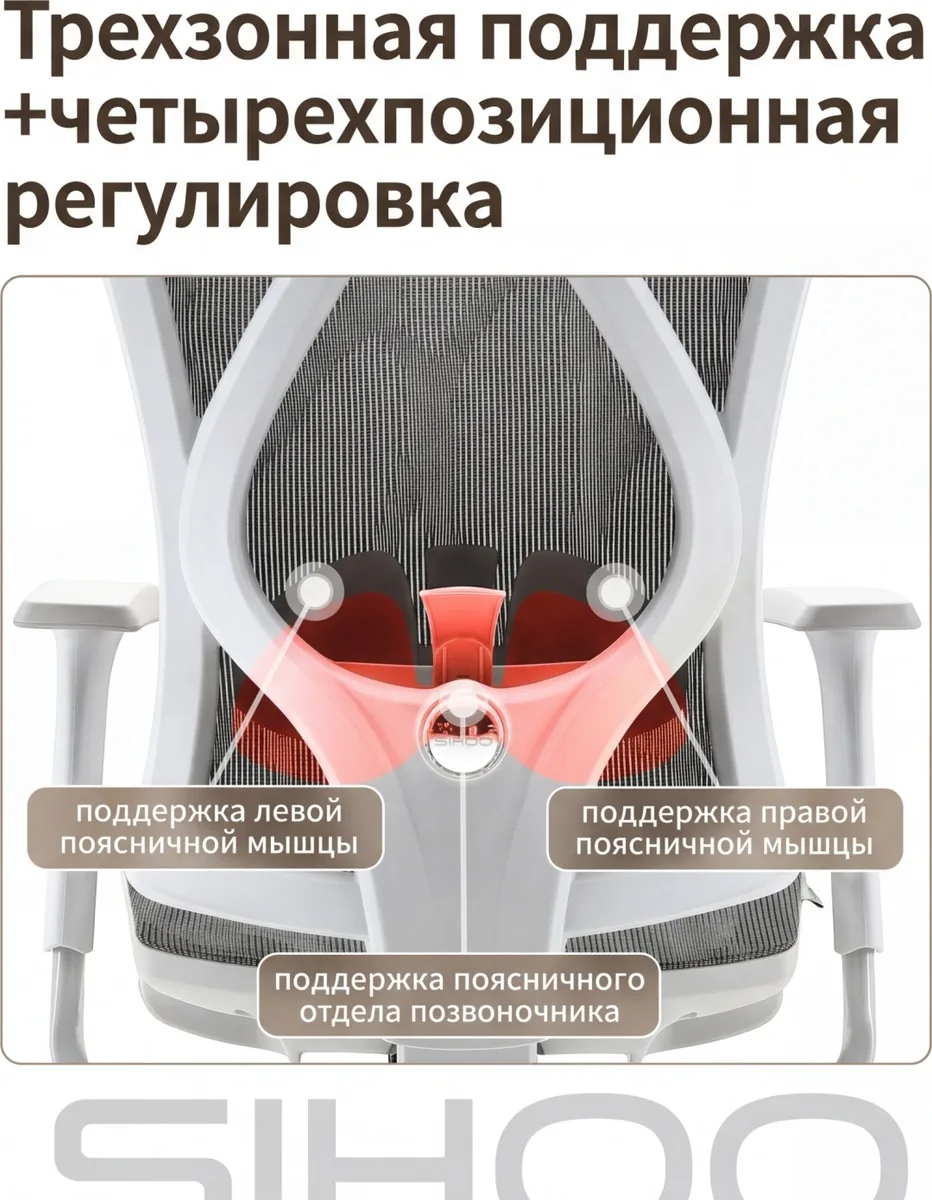 Компьютерное кресло SIHOO M57B-N105 Серый