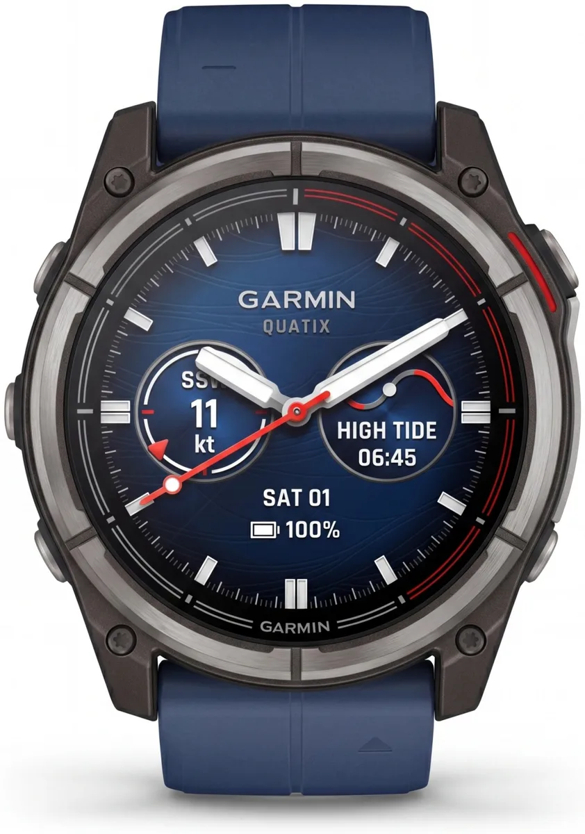 Смарт-часы Garmin Quatix 8 47 мм серебристый-синий (02904-51)