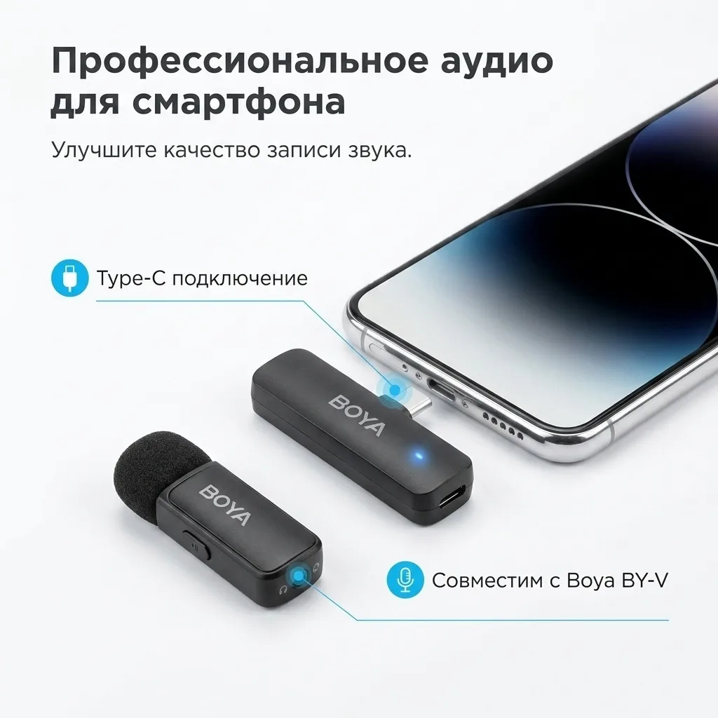Микрофона коннектор  Boya BY-V4 Type-C