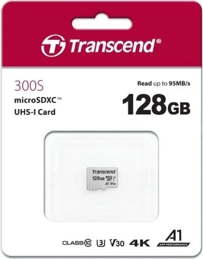 Карта памяти Transcend MicroSD Class 10 U3 TS128GUSD300S 128GB
