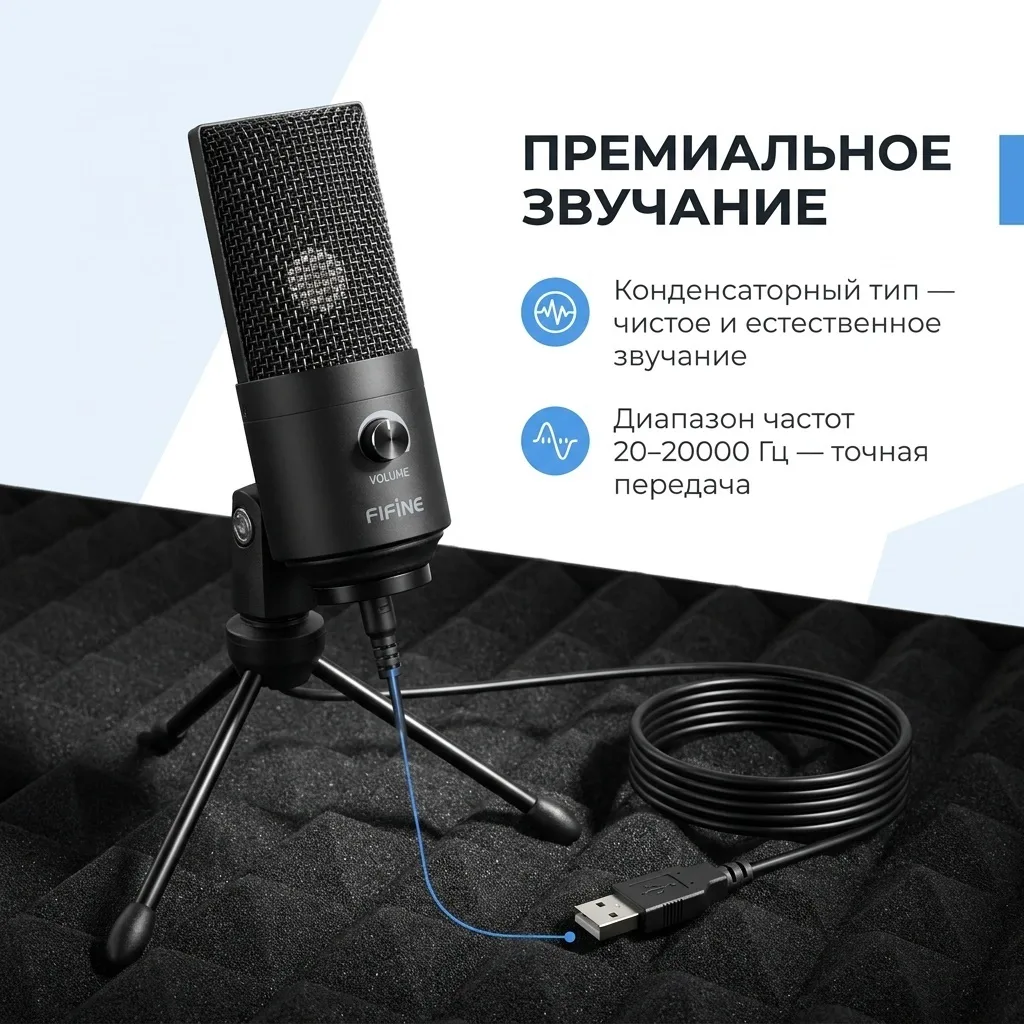 Микрофон Fifine K669 черный