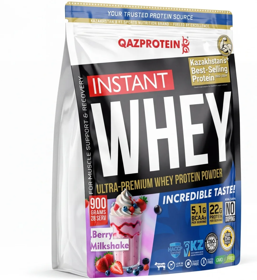 Протеин Qazprotein Instant WHEY 900г Лесная ягода (4027)