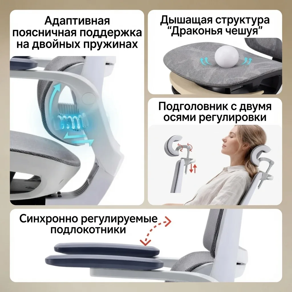 Компьютерное кресло SIHOO M59AS-201 Белый