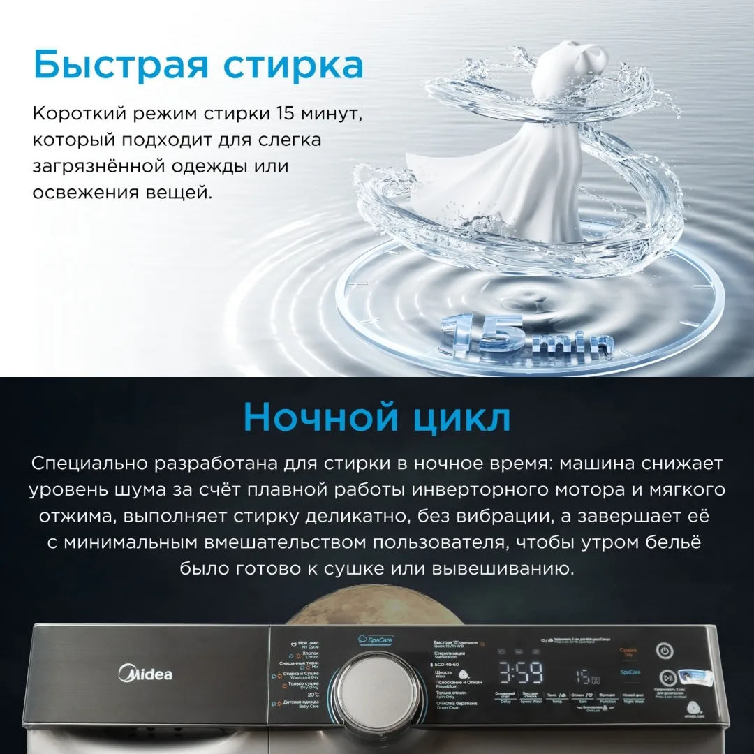 Стиральная машина Midea MFK03D105B/S-C Серый