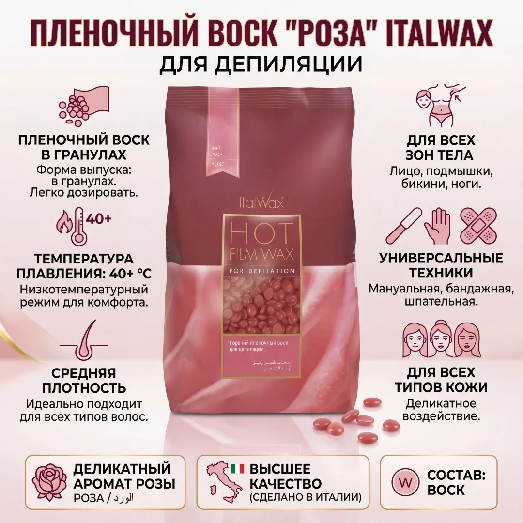 Воск Italwax Роза гранулы 500 гр