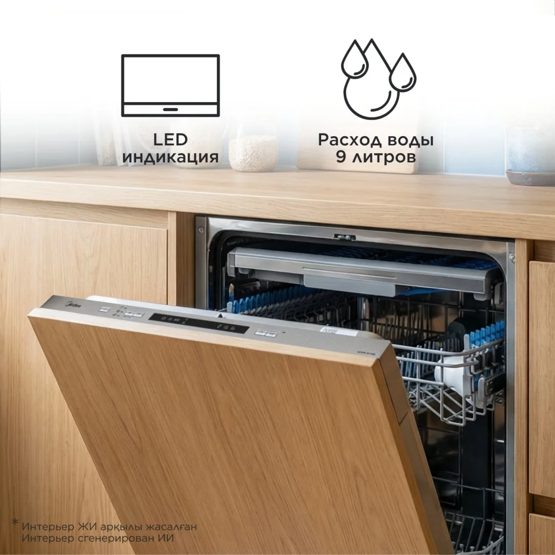 Посудомоечная машина Midea MDWB-6016BL серебристый