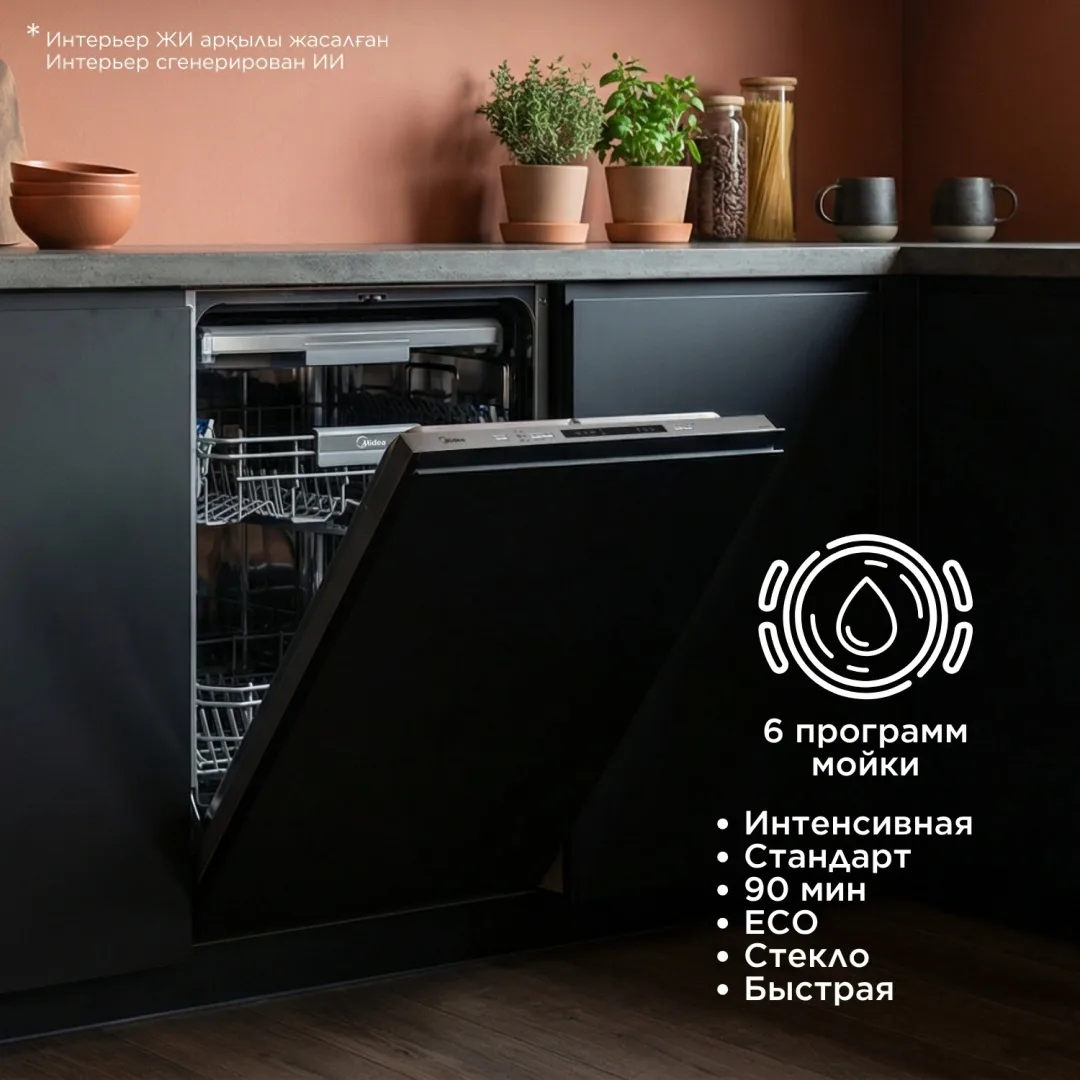 Посудомоечная машина Midea MDWB-6016BL серебристый