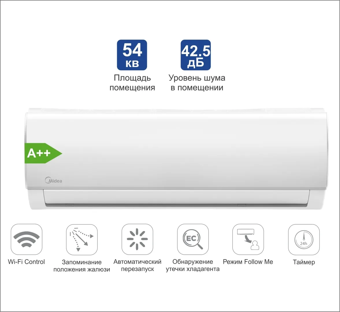 Кондиционер сплит-система Midea Inverter AFI-18N8D0 Белый