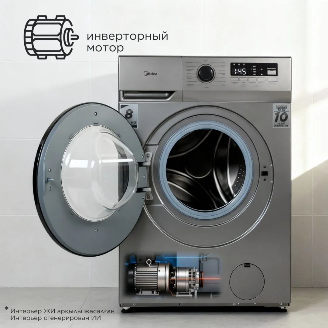 Стиральная машина Midea MFN03W80B/S-KZ серый