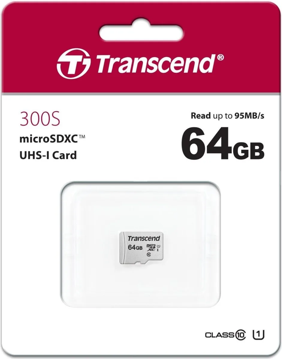 Карта памяти Transcend MicroSD 64GB Class 10 U1 TS64GUSD300S