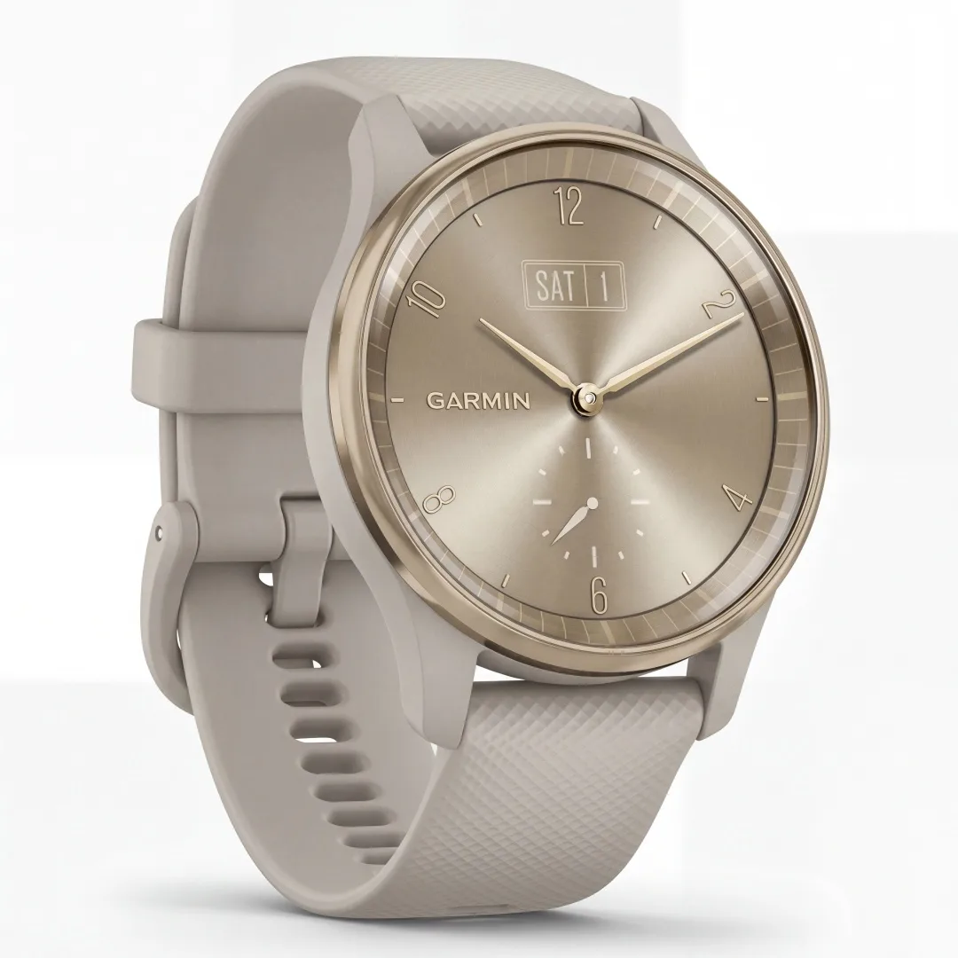 Смарт-часы Garmin Vivomove Trend 40 мм золотистый-бежевый-бежевый (02665-02)