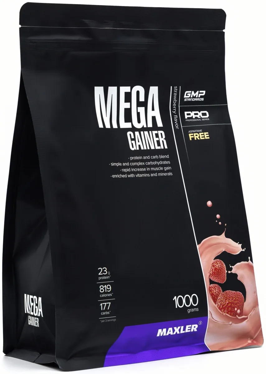 Гейнер Maxler Mega Gainer Strawberry 1000г (7703)