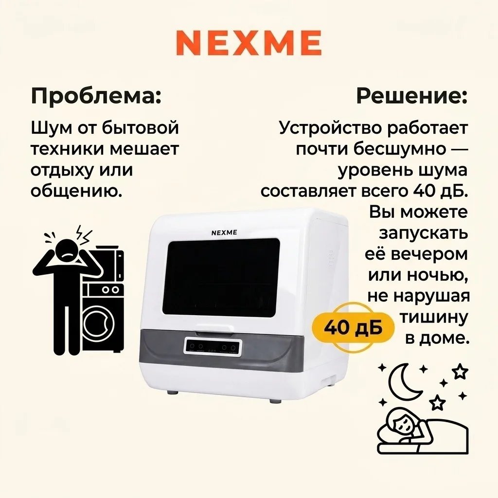 Посудомоечная машина NEXME T05 Белый