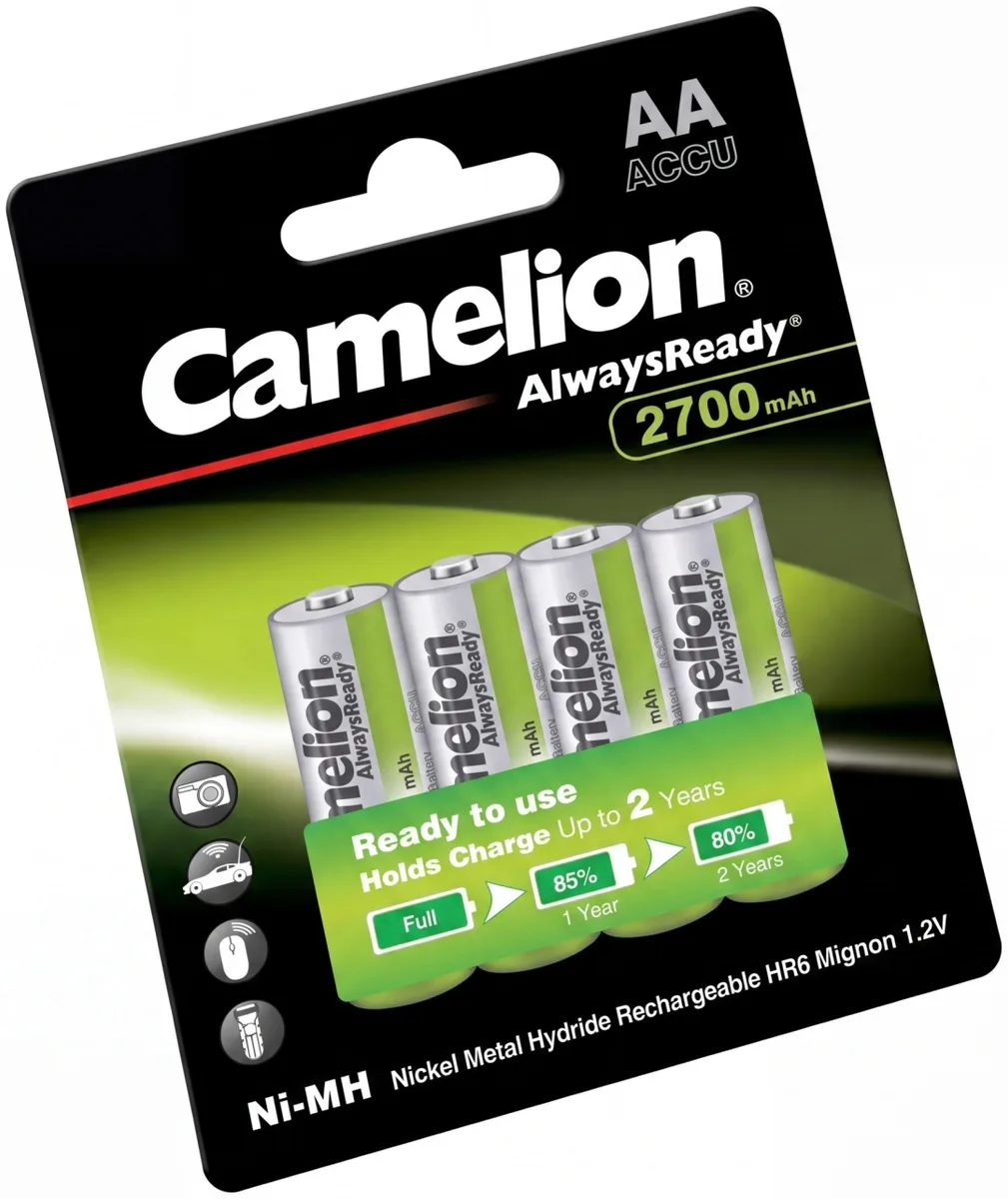 Батарейка CAMELION AlwaysReady Rechargeable NH-AA2700ARBP4 4 шт. в блистере