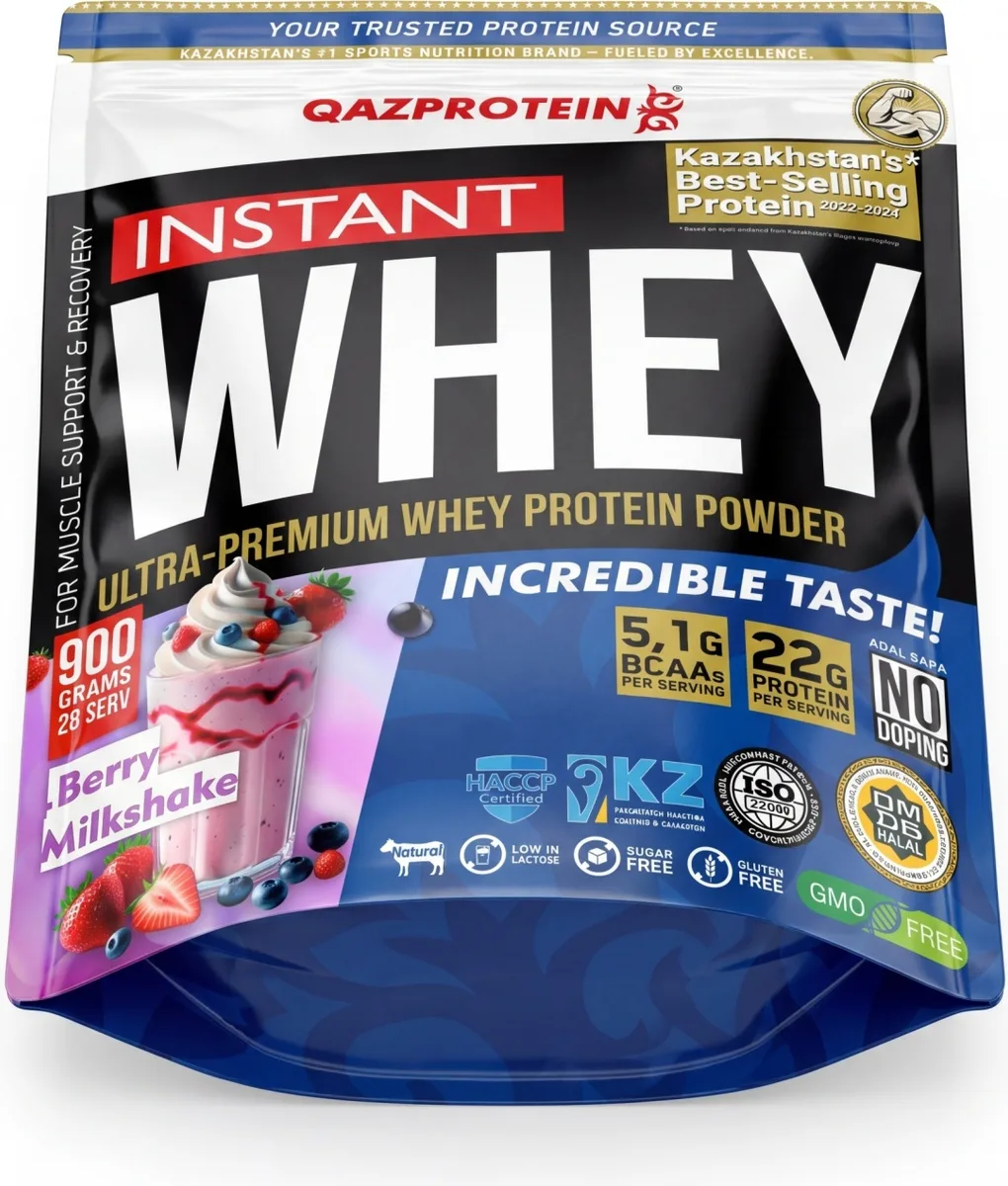Протеин Qazprotein Instant WHEY 900г Лесная ягода (4027)