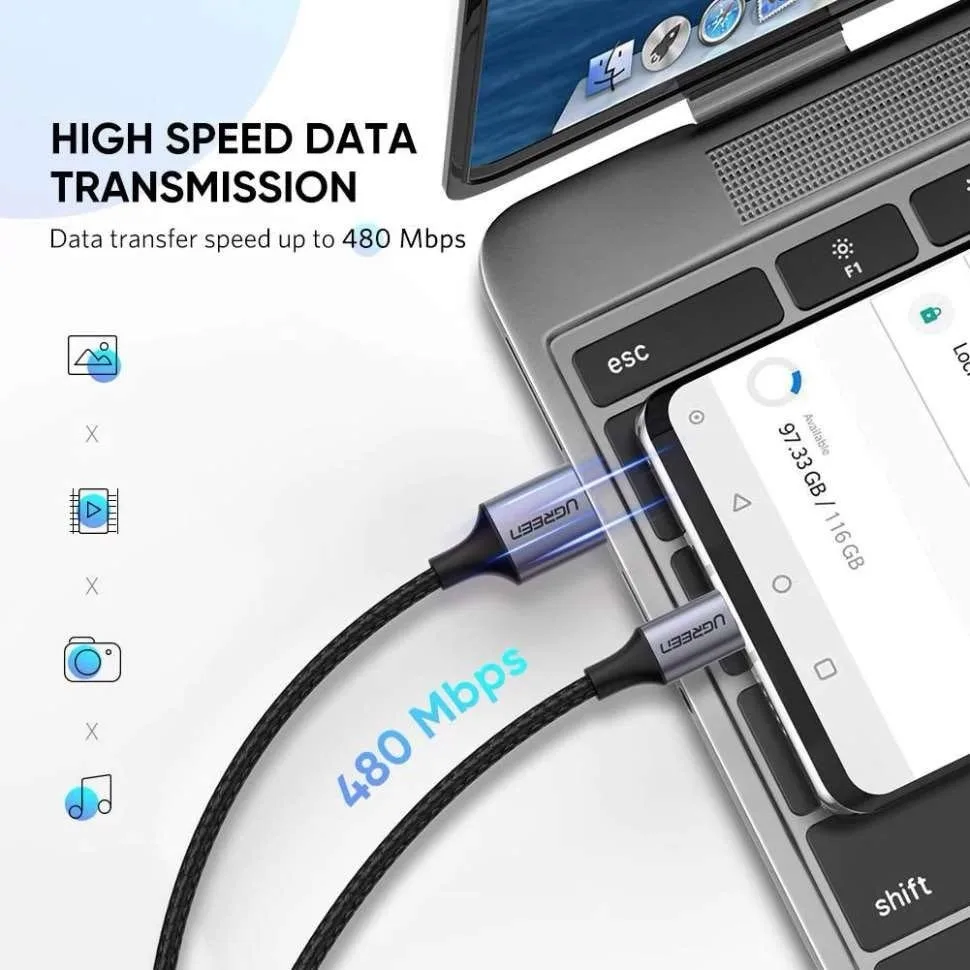 Кабель UGREEN US288 1м USB-A 2.0 60126