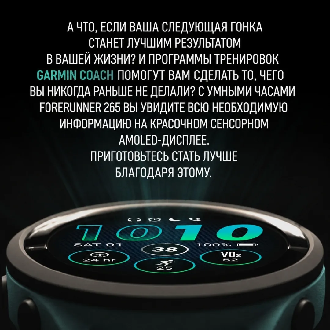 Смарт-часы Garmin Forerunner 265 черный-серый (02810-10)