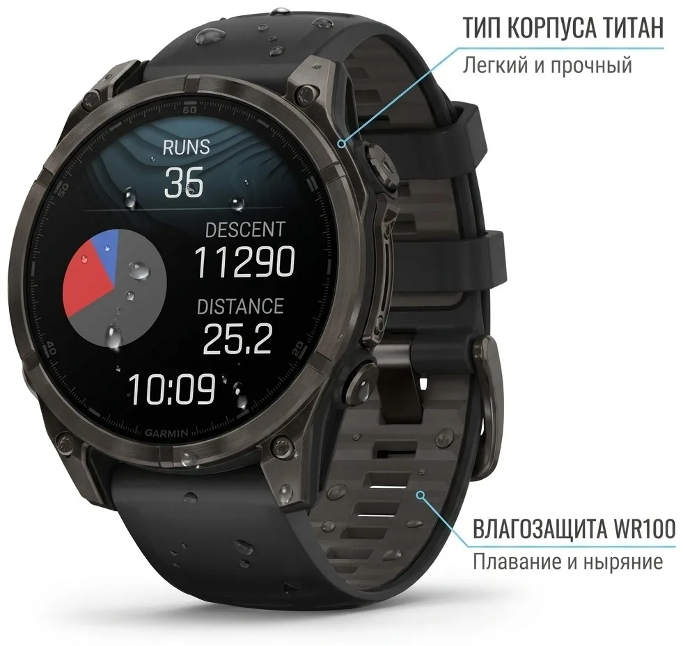 Смарт-часы Garmin Fenix 8 47 мм черный (02904-21)