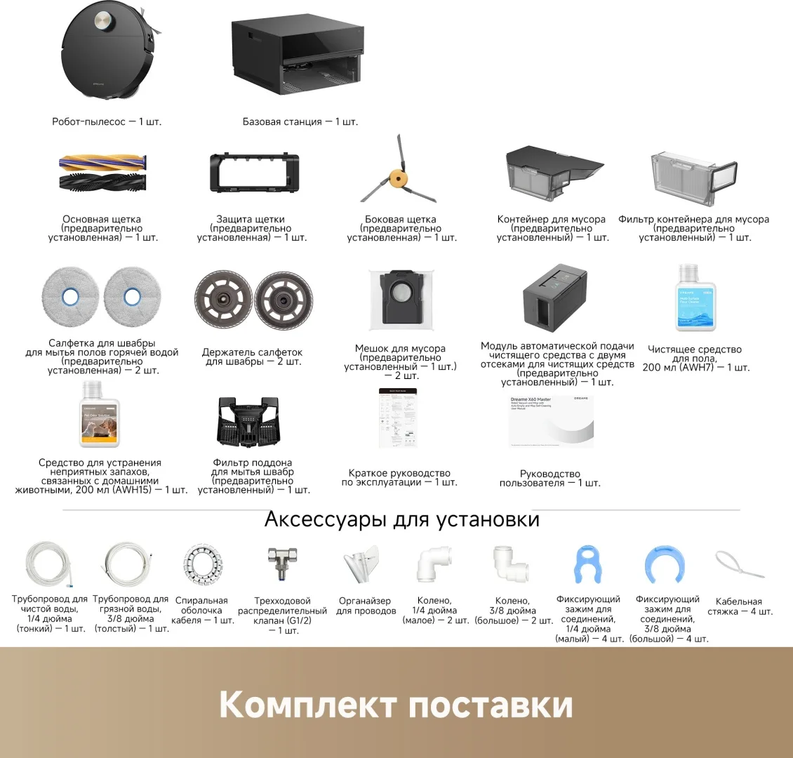 Робот-пылесос Dreame X60 Master Черный