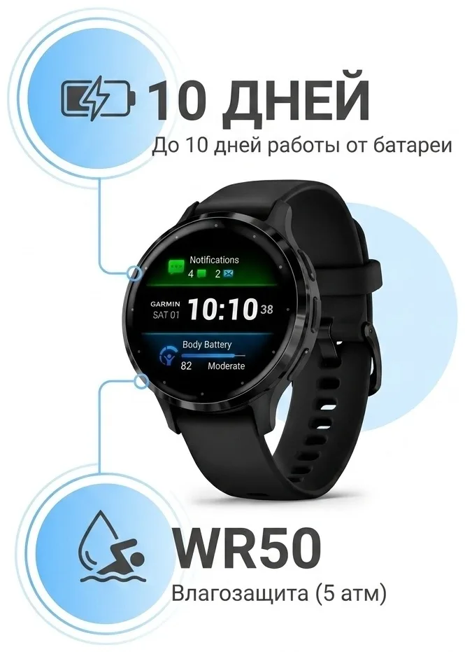 Смарт-часы Garmin VENU 3S 41 мм серый (02785-00)