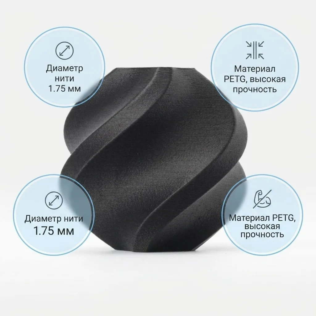 Филамент Bambu Lab PETG Basic Черный