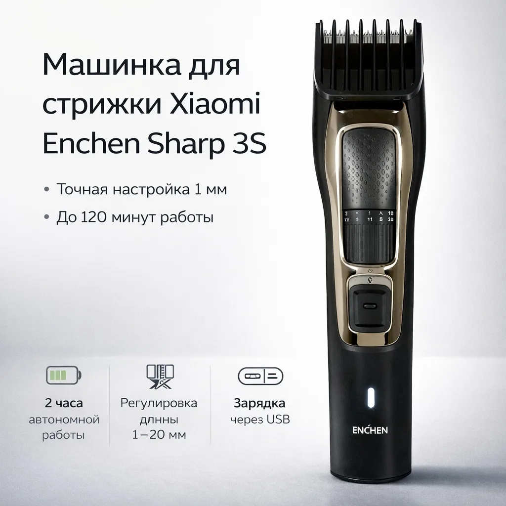 Триммер для волос Enchen Sharp 3s Черный