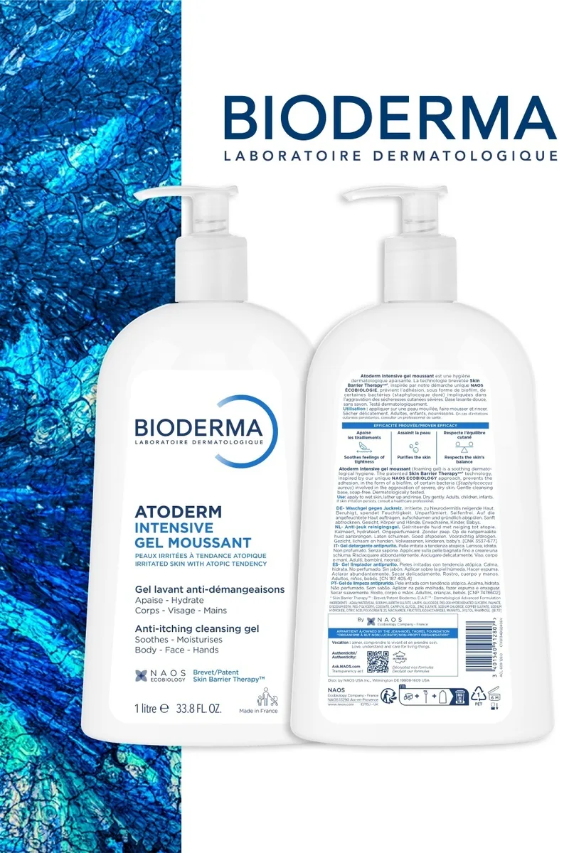 Гель-мусс очищающий Bioderma Atoderm Intensive 1000мл /912807/