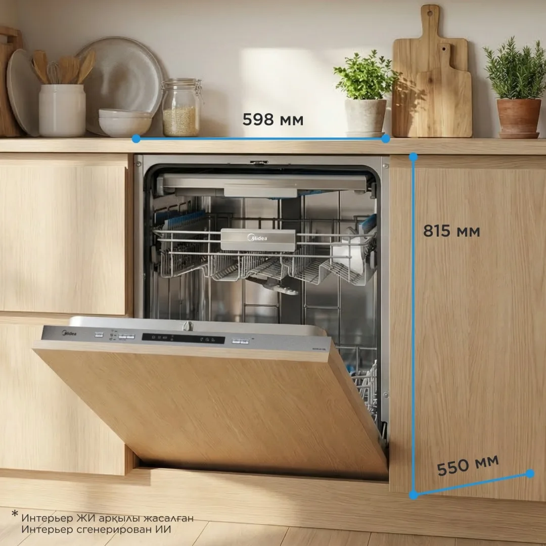 Посудомоечная машина Midea MDWB-6016BL серебристый