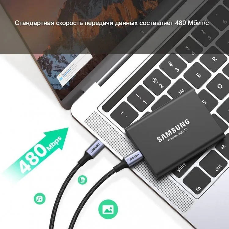 Кабель Ugreen USB Type-C 2 м US316 (70429)