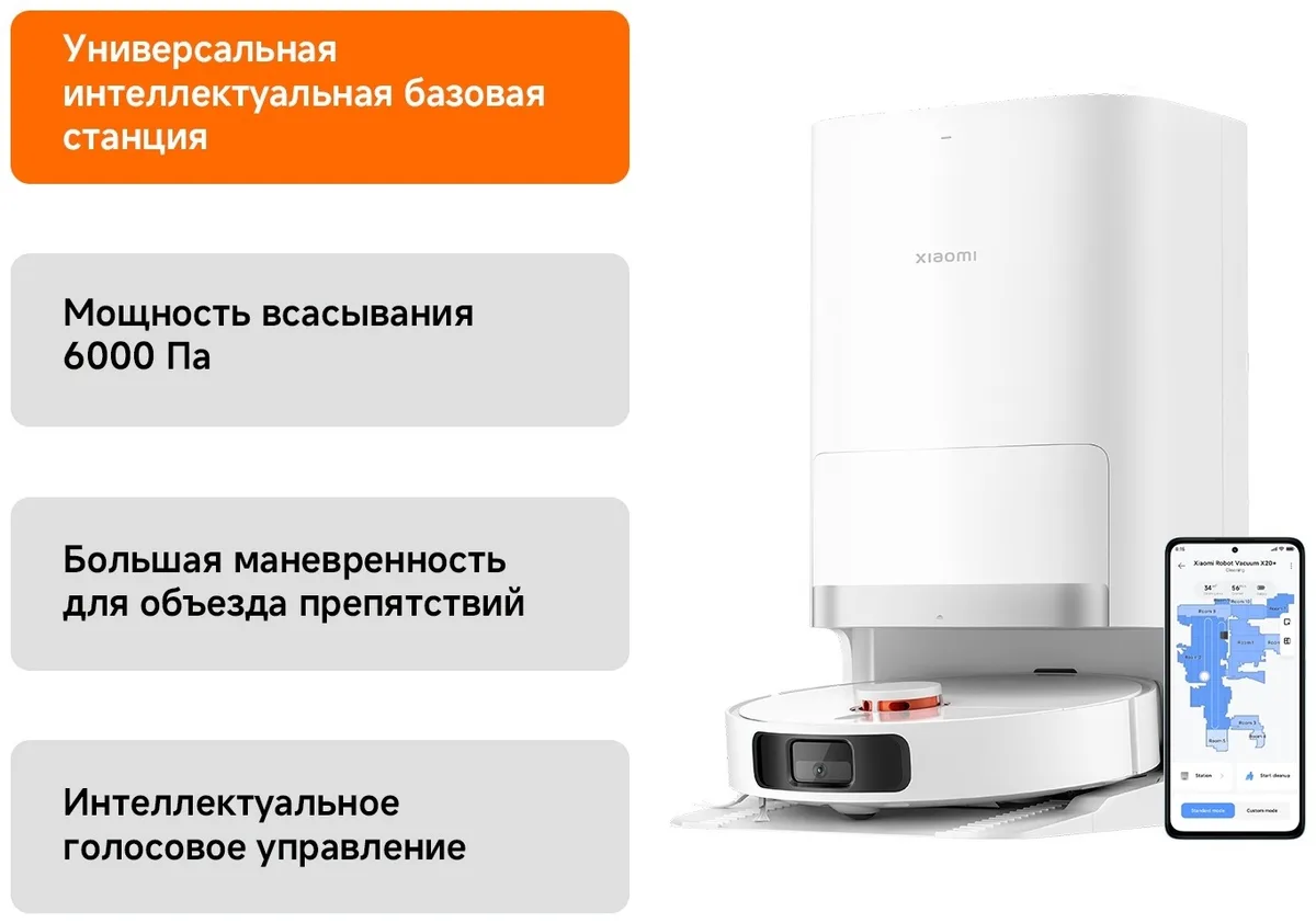 Робот-пылесос Xiaomi X20+ Белый