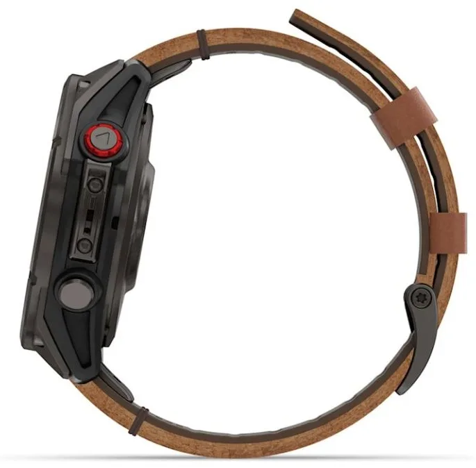Смарт-часы Garmin Fenix 8 Pro 47 мм черный-коричневый (+ремешок) (03198-40)