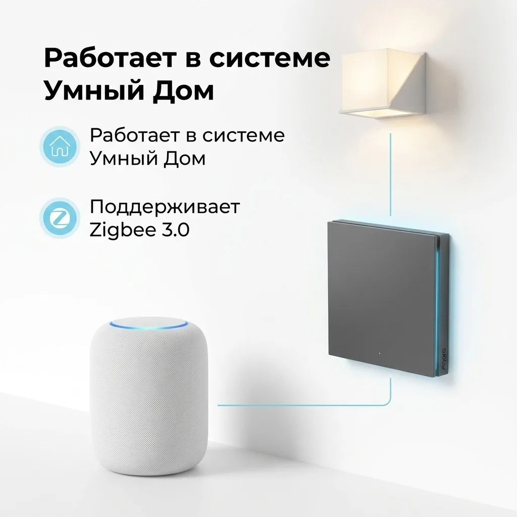 Выключатель одноклавишный Aqara H1 WS-EUK01-Gray