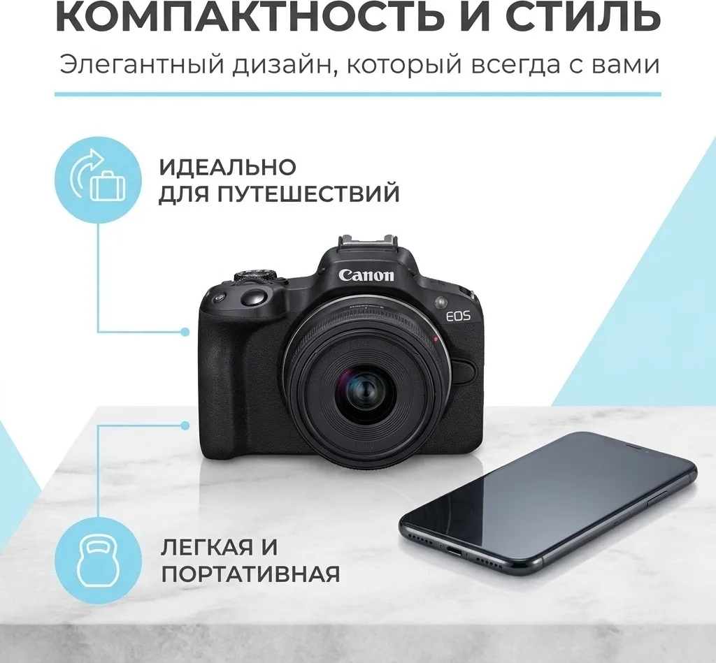 Фотокамера Canon EOS R50 + RF-S 18-45 mm IS STM Black