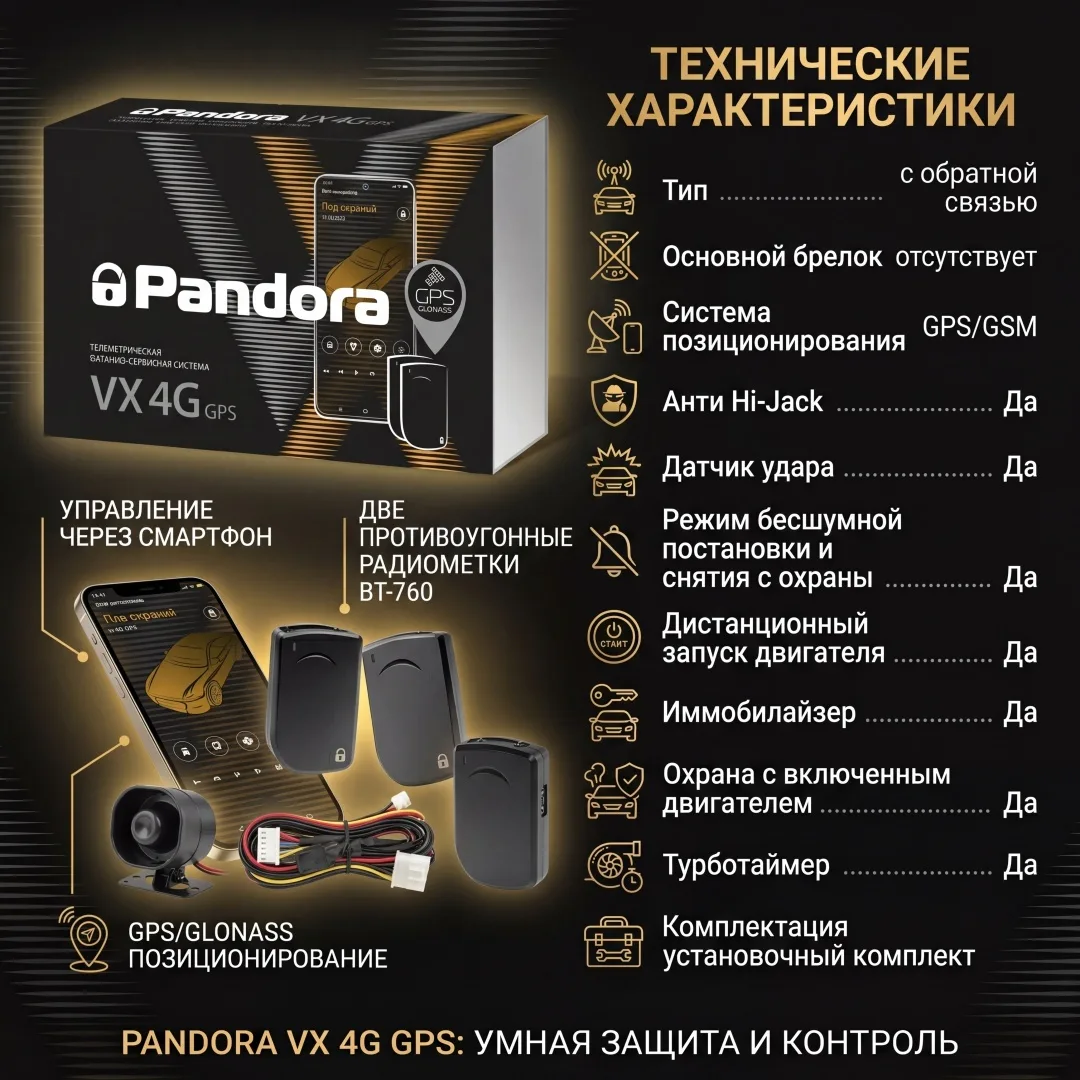 Автосигнализация Pandora VX-4G GPS