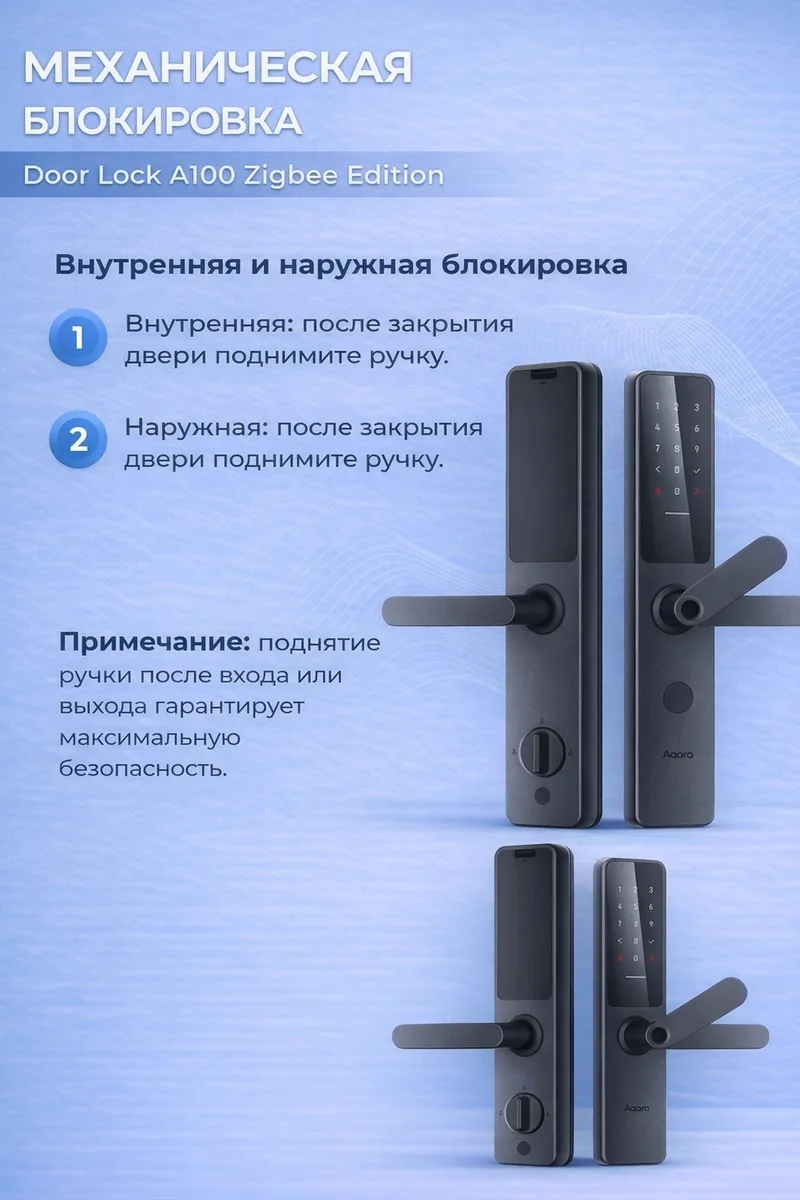 Умный дверной замок Aqara A100 ZigBee ZNMMS02ES-Black