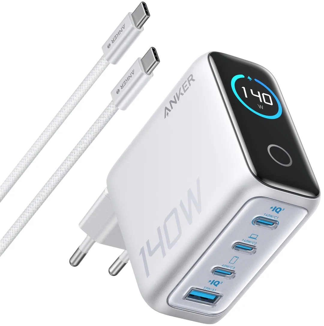 Зарядное устройство Anker (140W, 4-Port, PD 3.1) (B2697G41) Серебристый