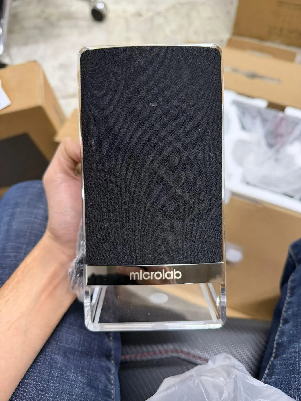 Колонки компьютерные Microlab M-200BT Platinum Черный, Уценка — фото дефекта 6