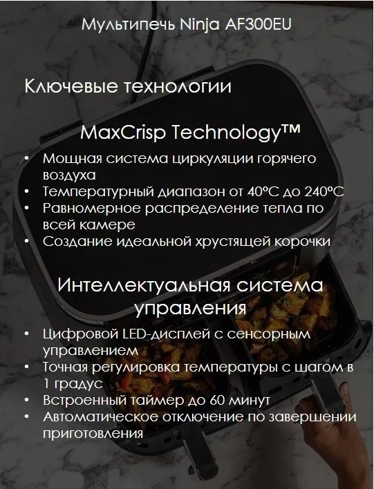 Аэрофритюрница Ninja AF300EU черный